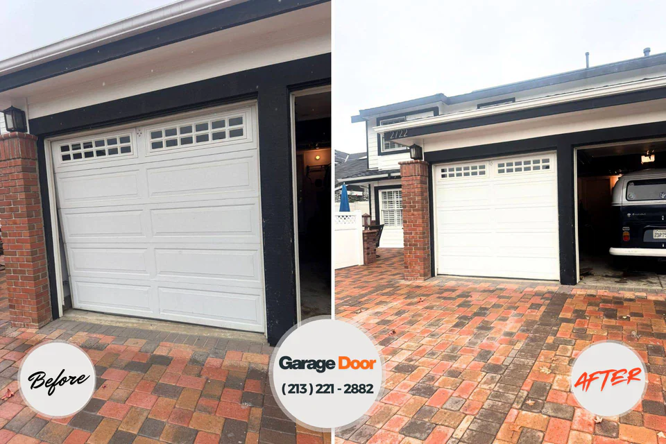 Before and after: garage door repair New Richmond, WI